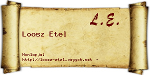 Loosz Etel névjegykártya